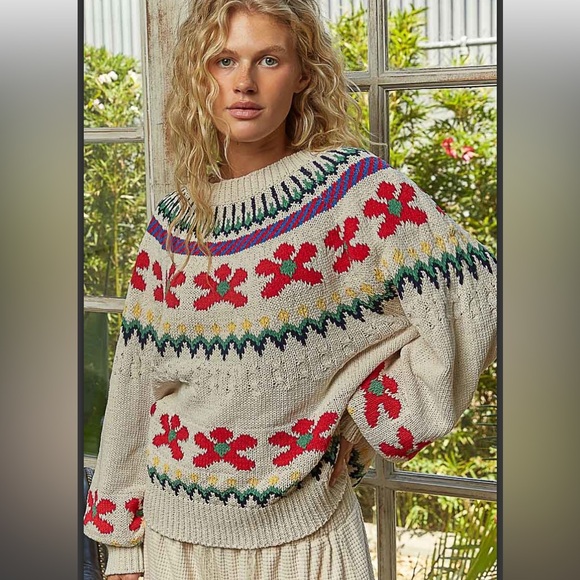 8 ❤️POL chenille floral sweater,All Products : American Fashion Style Bags On Sale